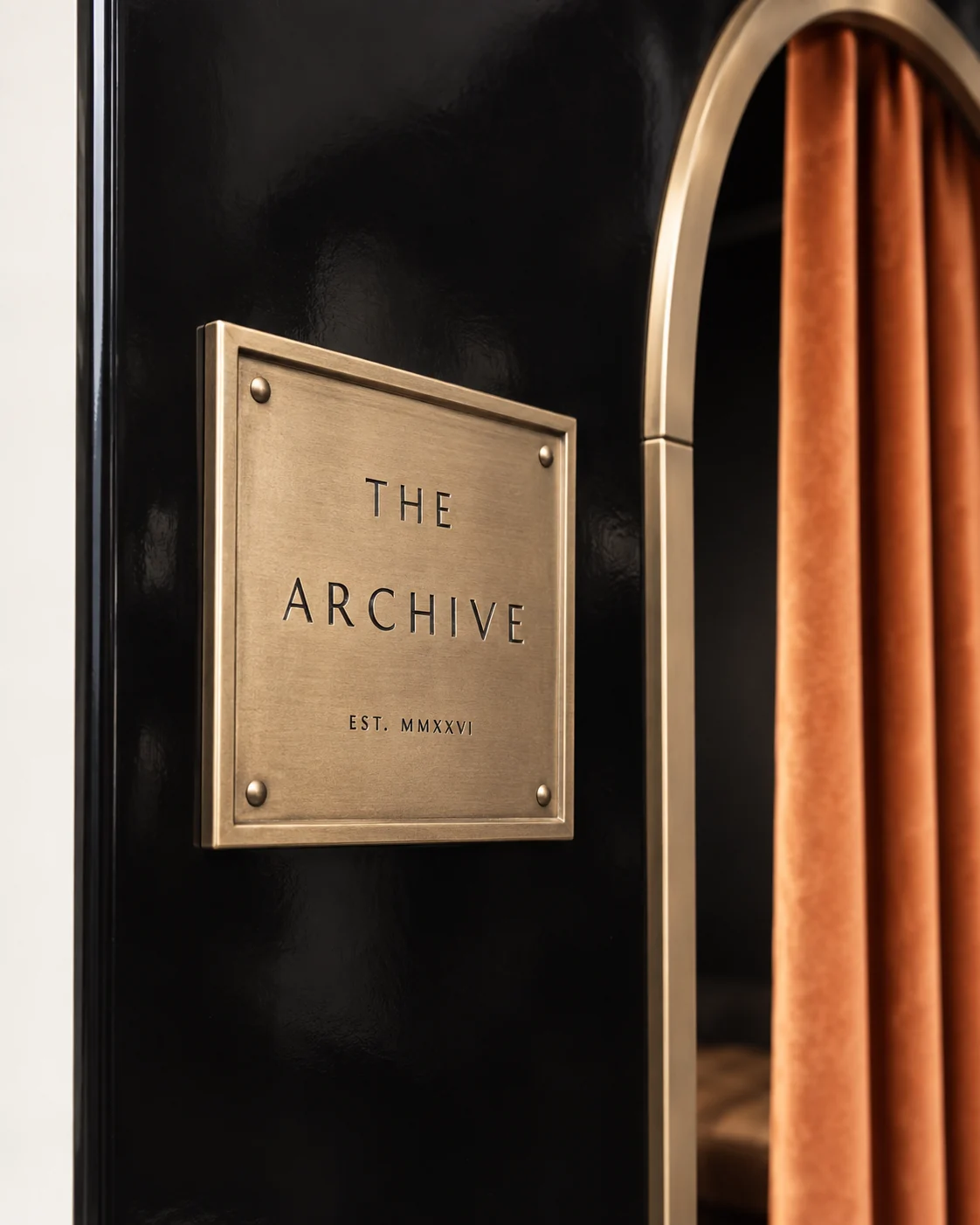 THE ARCHIVE EST MMXXVI brass sign