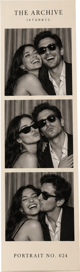 Cream personalised photo booth print sample